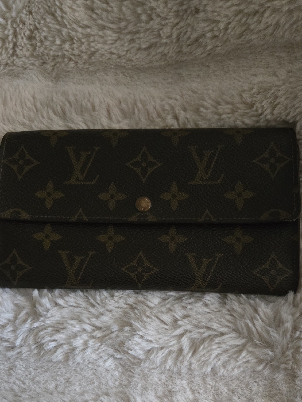 Louis Vuitton Monogram Flap Continental Sarah Wallet - Dark Brown VINTAGE